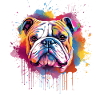 Vivid Bulldog Splash Portrait