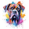 Bunte Splash Art Boxer-Hund