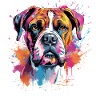 Splash Art Boxer-Hund Bunt