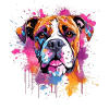 Lebendiges Boxerhund-Splash-Porträt