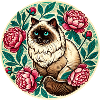 Floral Circle Cat Portrait