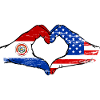 Paraguay USA Flags Heart