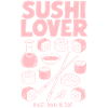Illustration néon rose Sushi Lover