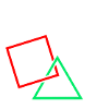Square and triangle in a circle