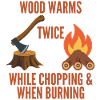 Wood warms twice when chopping burning