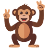 Affe mit Peacezeichen Illustration