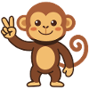 Monkey with peace sign illustration