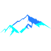 Mountains in neon blue