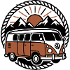 Iconic Retro Vanlife Camper Bus