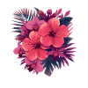 Hibiskusblütenstrauß in Pink-Palette