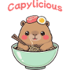 Ramen Capybara Rose – Chemise Mignonne Kawaii