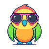 Parrot Neon Retro Glasses