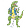 Dino Rock star with microphone