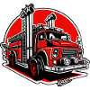 Crimson Fire Engine Illustration
