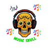 Music skull t-shirt design.