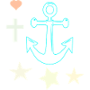 Leuchtender Anker mit Sternen