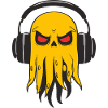 Tentacule jaune avec écouteurs