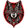 Red and Black Tribal Wolf