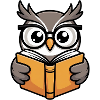 Cute Reading Owl with Glasses