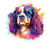 Vibrant Spaniel Splash Portrait
