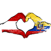 Austria Ecuador flag heart used