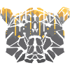 Geometric bear Mosaic with Gold Drips