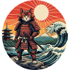 Cat Samurai at Sunset Waves