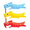 Koinobori Carp Flags Trio