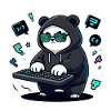 Panda Hacker in Neon Hoodie