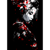 Black Red Floral Portrait