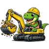Conducteur d’excavatrice Dino mignonne