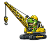 Opérateur de grue Dino mignon