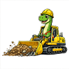 Dino Construction Worker Bulldozer