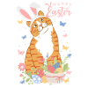 Pastell-Osterhase mit Blumeneiern