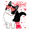 Valentine Cat with Heart Glasses