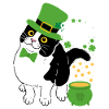 St. Patrick-Katze mit Goldtopf