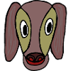 Cartoon dog with big eyes