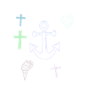  Anker Kreuz Eis maritim