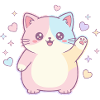 Pastel Kitten Heart Joy