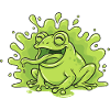 Cheerful Frog in Slime Splash