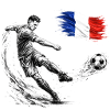 Dynamic football shot with France flag