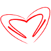Neon Red Sketched Heart