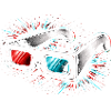 3D Glasses Retro Cinema Design