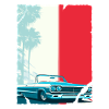 Palm Trees Retro Cabrio Cholo