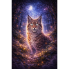 Mystical lynx in starlight
