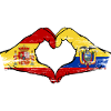 Spain Ecuador flag heart used