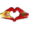 Spain Morocco Flag Hands Used