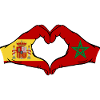 Spain Morocco Flag Hands