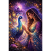 Mystical Indian Woman with Peacock