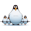 Penguin Family Group Cartoon